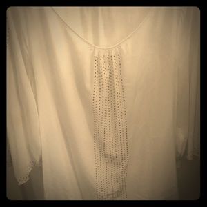Jennifer Lopez embellished cold shoulder blouse